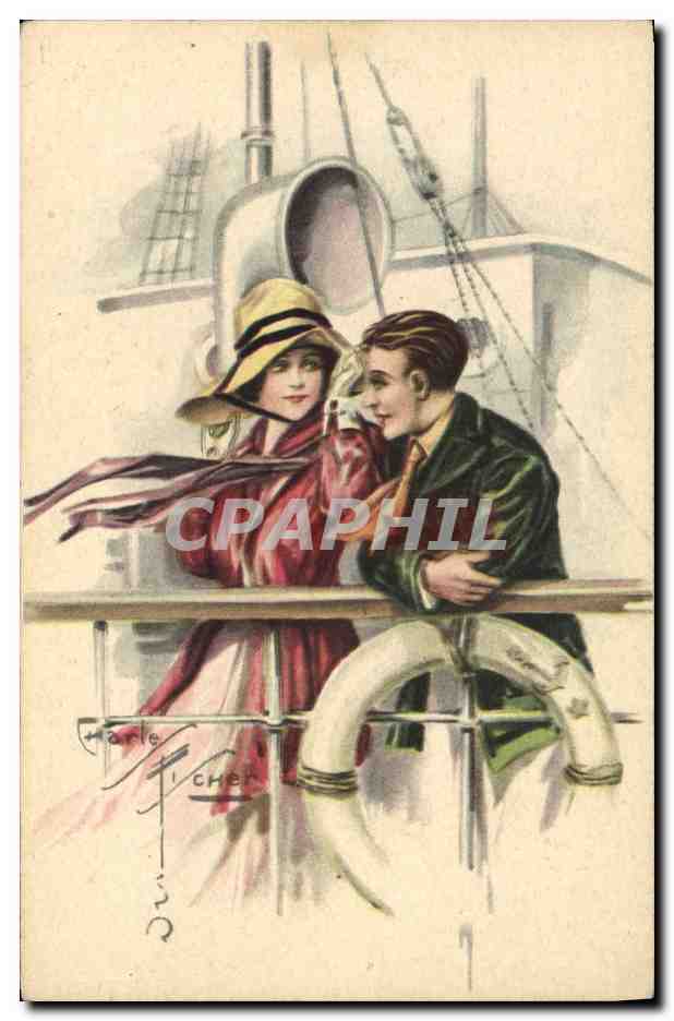 CPA Fantaisie Illustrateur Bateau Paquebot 
