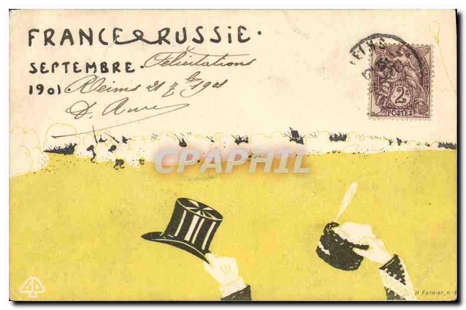 CPA Fantaisie Illustrateur France Russie Septembre 1901 Russia