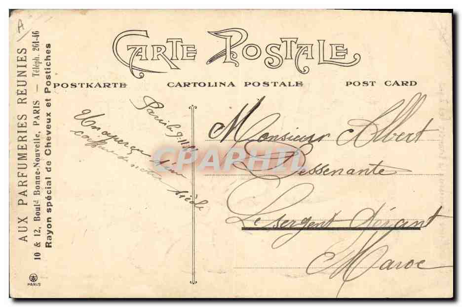 CPA Fantaisie Illustrateur La coiffure a travers les ages 1908 1909 Grecque avec choux Coiffeur — Verso