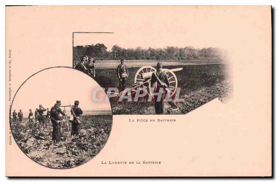 CPA Militaria La piece en batterie La lunette de la batterie