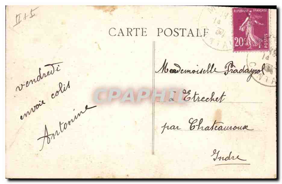CPA Militaria Camp de Valdahon 75 en batterie — Rückseite