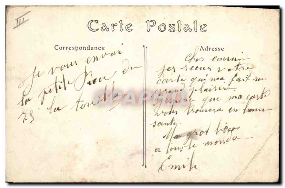 Artillerie de campagne — Mise en batterie d'une pièce de 75 m/m — R. Barbier, édit., Le Mans — Verso
