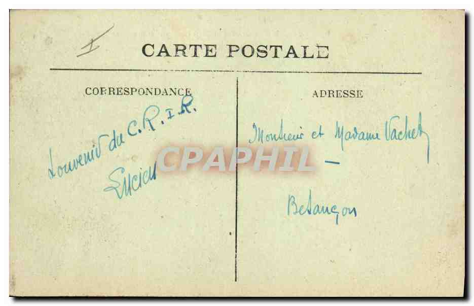 CPA Militaria Centre regional d'instruction physique 14eme region Les baraquements — Rückseite