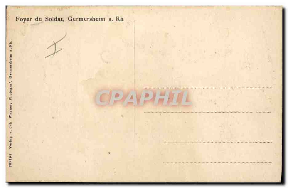 CPA Militaria Foyer du soldat Germersheim a Rh — Rückseite