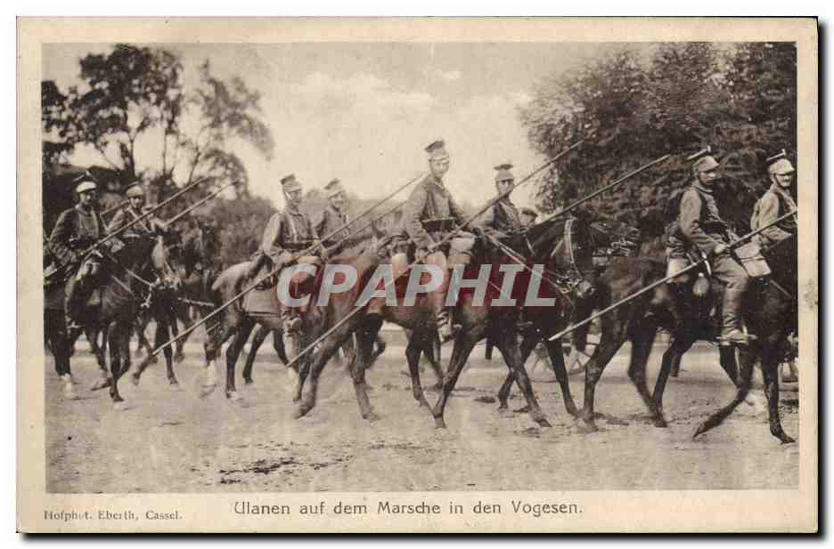 CPA Militaria Ulanen auf dem Marsche in den Vogesen