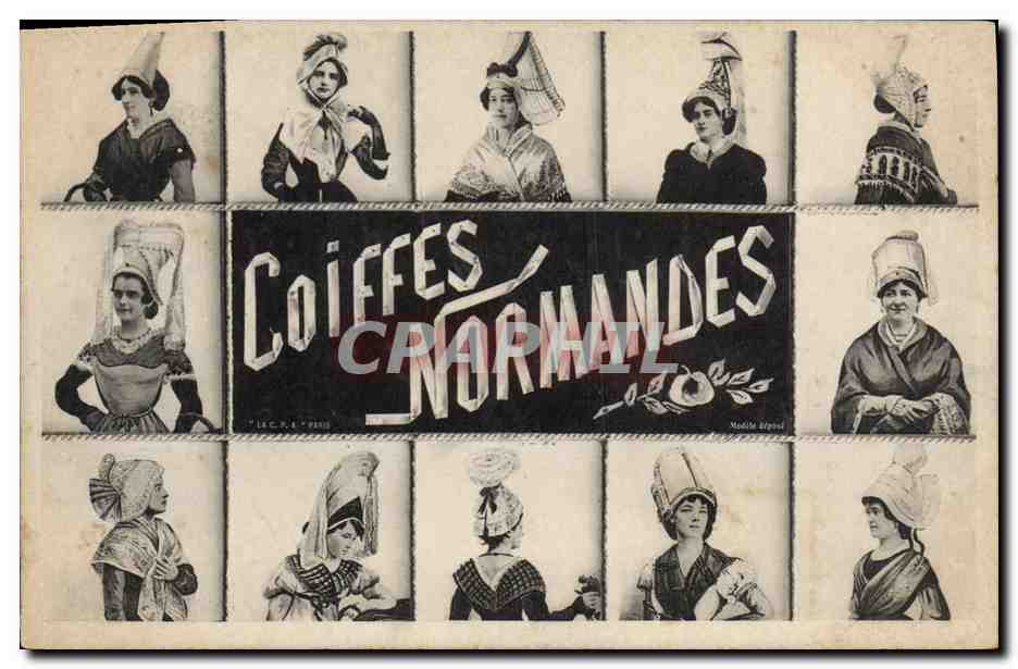 CPA Folklore Coiffes Normandes 