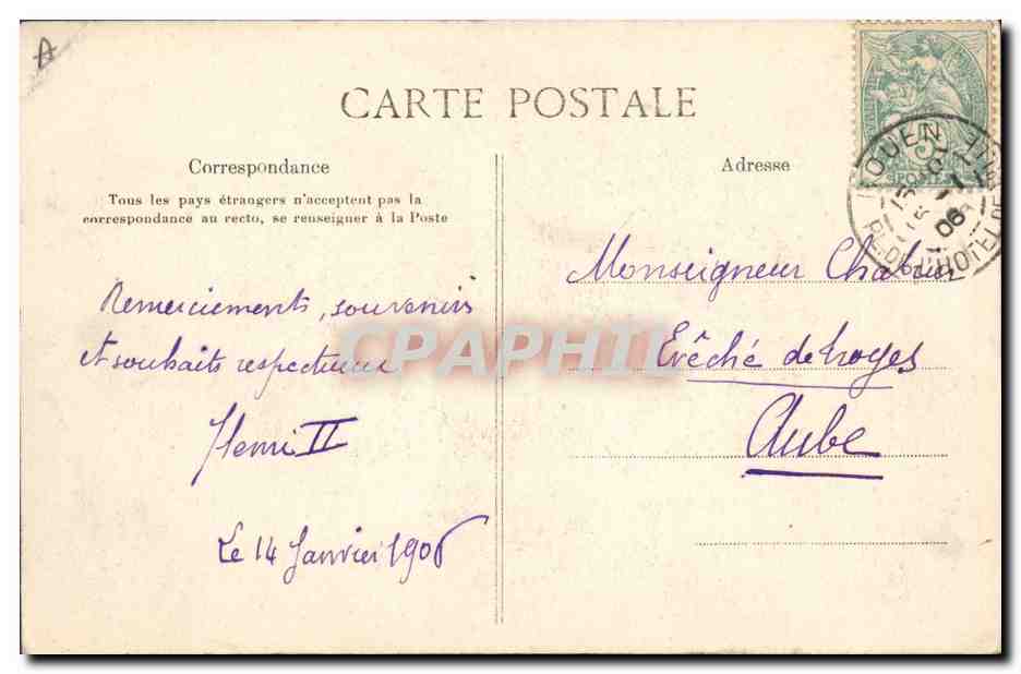 CPA Folklore Coiffes Normandes — Verso
