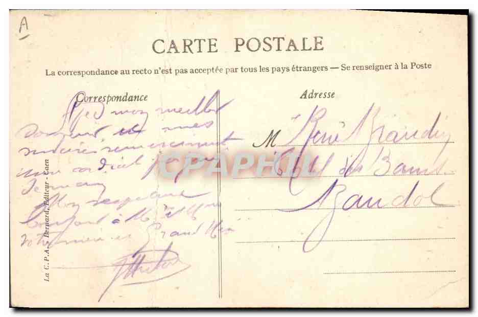 CPA Folklore Normandie Honfleur  — Verso