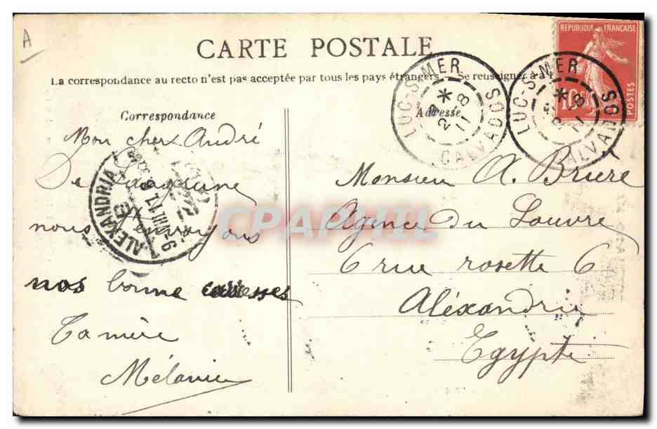 CPA Folklore Normandie Pont L'Eveque — Verso