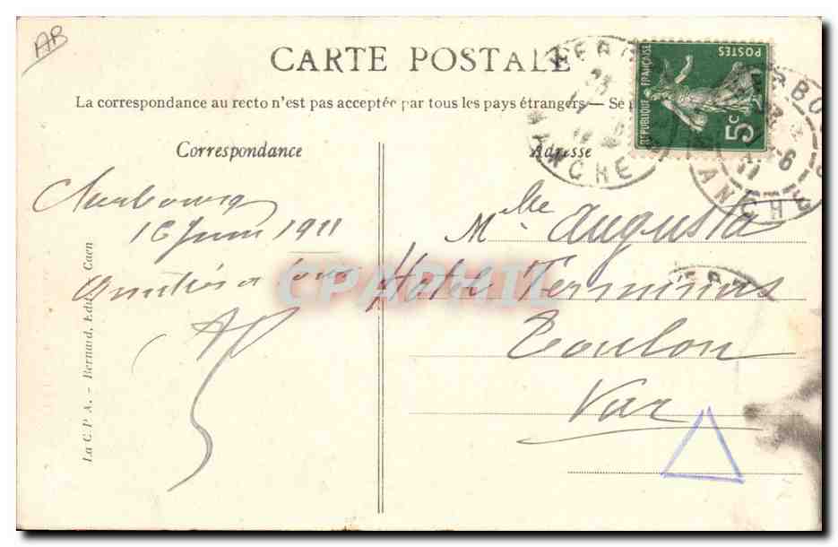 CPA Folklore Normandie Argentan — Verso