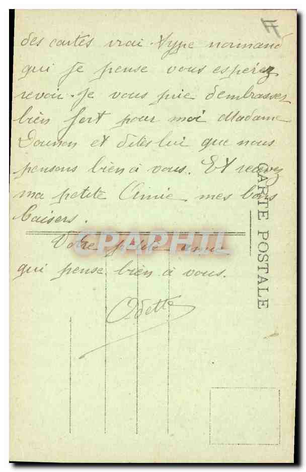 CPA Folklore Normandie Jeune paysanne Normande  — Verso