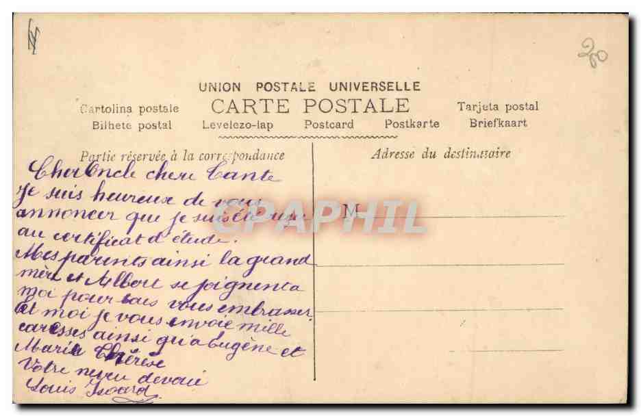 CPA Carte Postale Enfant Semeuse 10c — Verso