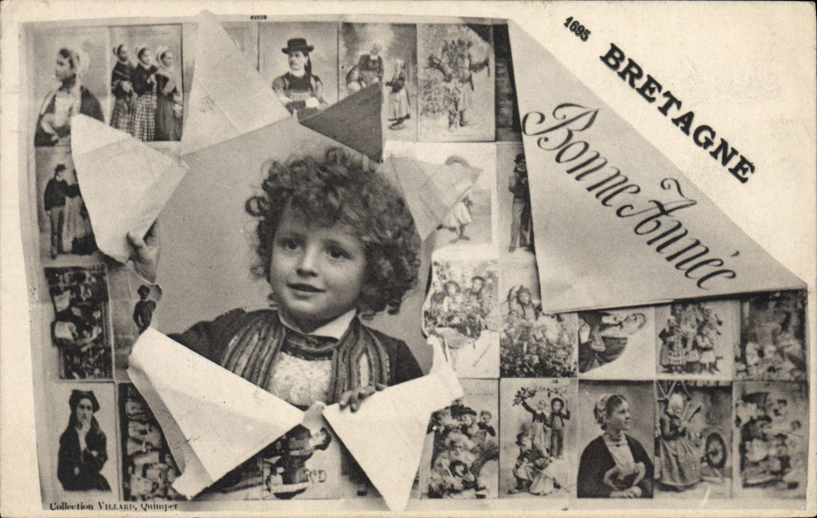 Niño en traje bretón — Colección Villard, Quimper — editor Bretonne 1885