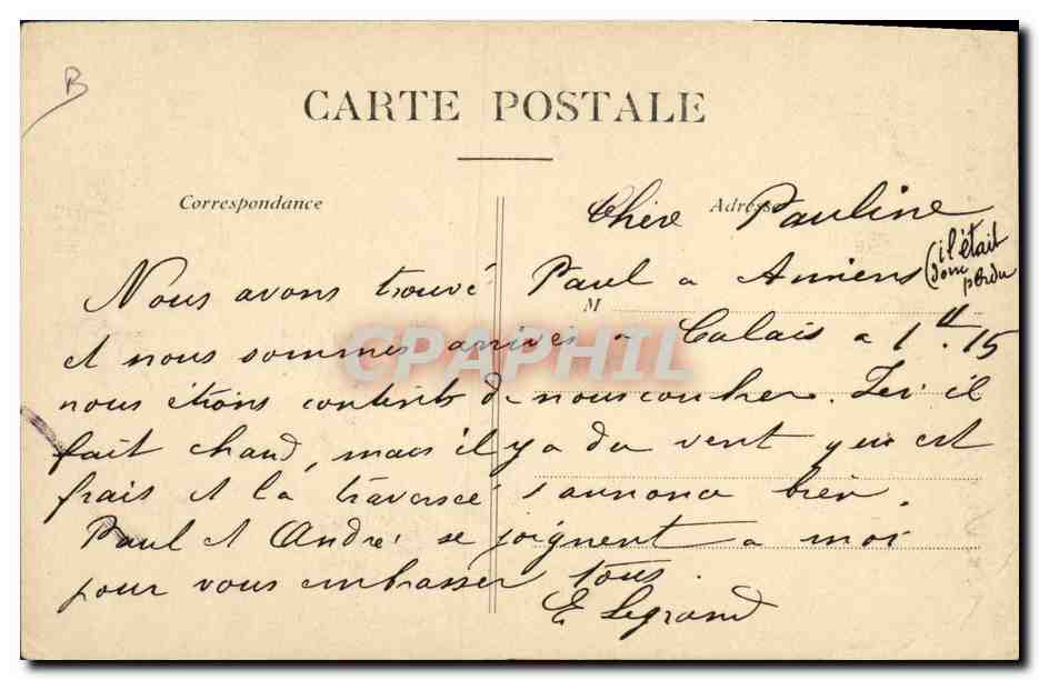 Femme en costume de pêcheuse à Calais — E.S. 193. Calais — Publicité locale Hors Concours — Achterkant