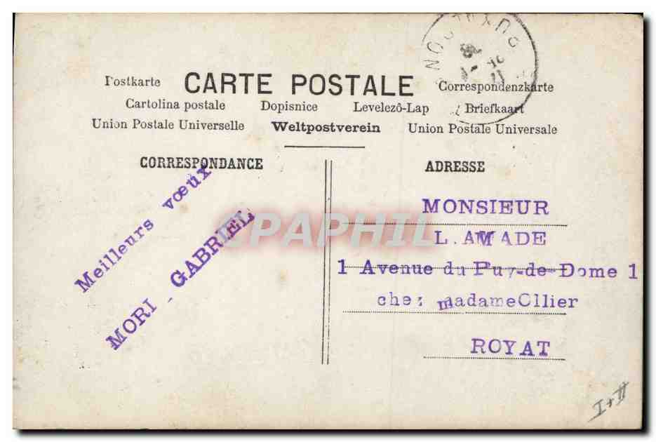 CPA Cartes Postales Enfants Semeuse 10c — Verso