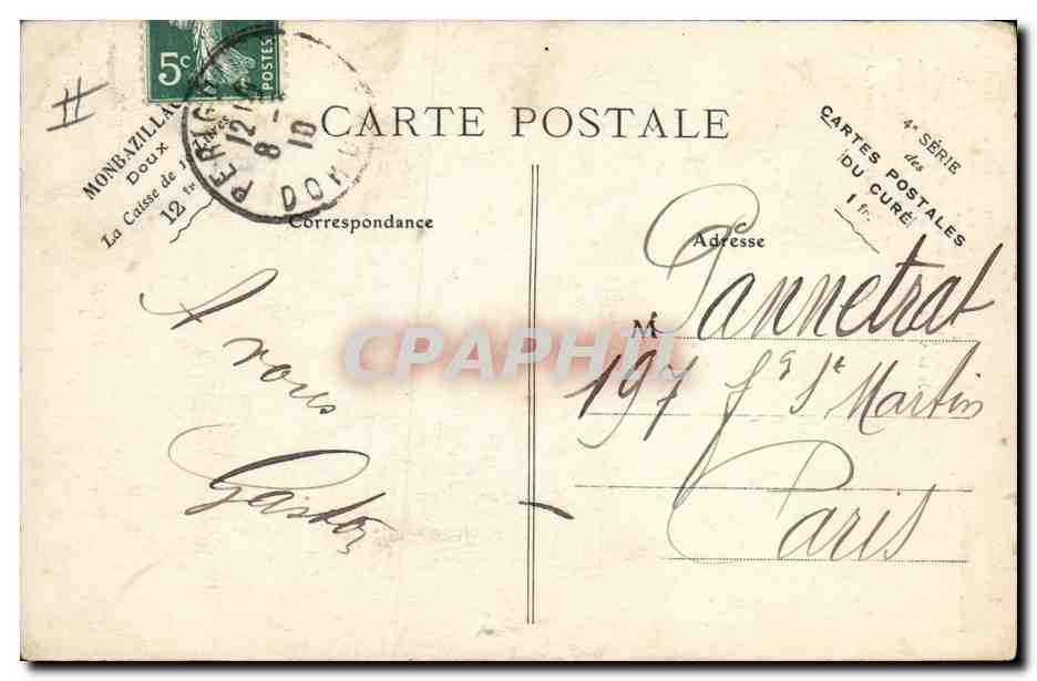 CPA Cartes Postales Le cure porte Bonheur Fer a cheval — Verso