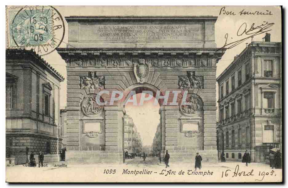 CPA Cartes Postales Carto Philatelic Club Abric Rue Aiguillerie Montpellier L'arc de triomphe