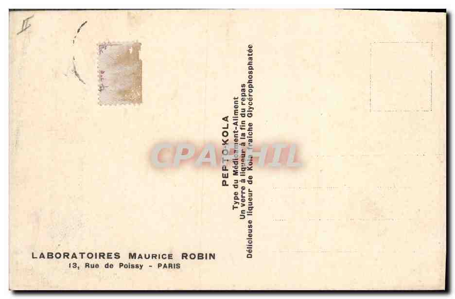 CPA Moulin a eau Moulin Publicite Laboratoires Maurice Robin Rue de Poissy Paris  — Rückseite