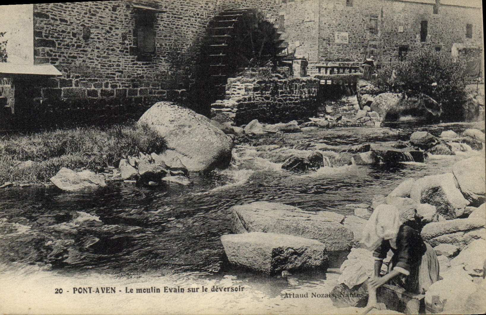 PONT-AVEN - La rueda hidráulica del molino Evain sobre el canal — Artaud Nozats, Nantes, n°20
