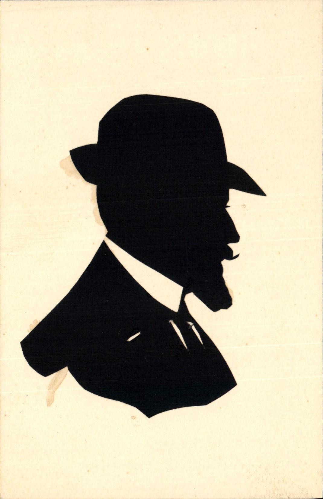 Silhouette d'homme à chapeau — carte postale française — éditeur inconnu, n° de série 1007