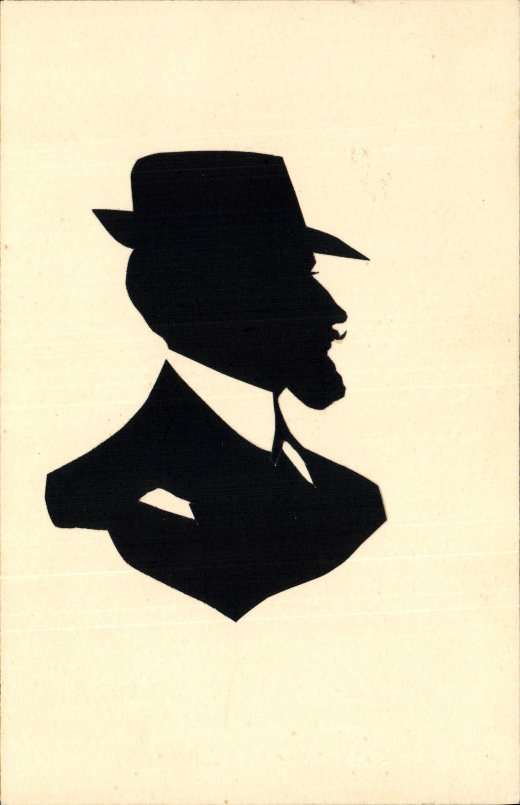 Silhouette d'un homme à chapeau — éditeur inconnu — n° de série non visible