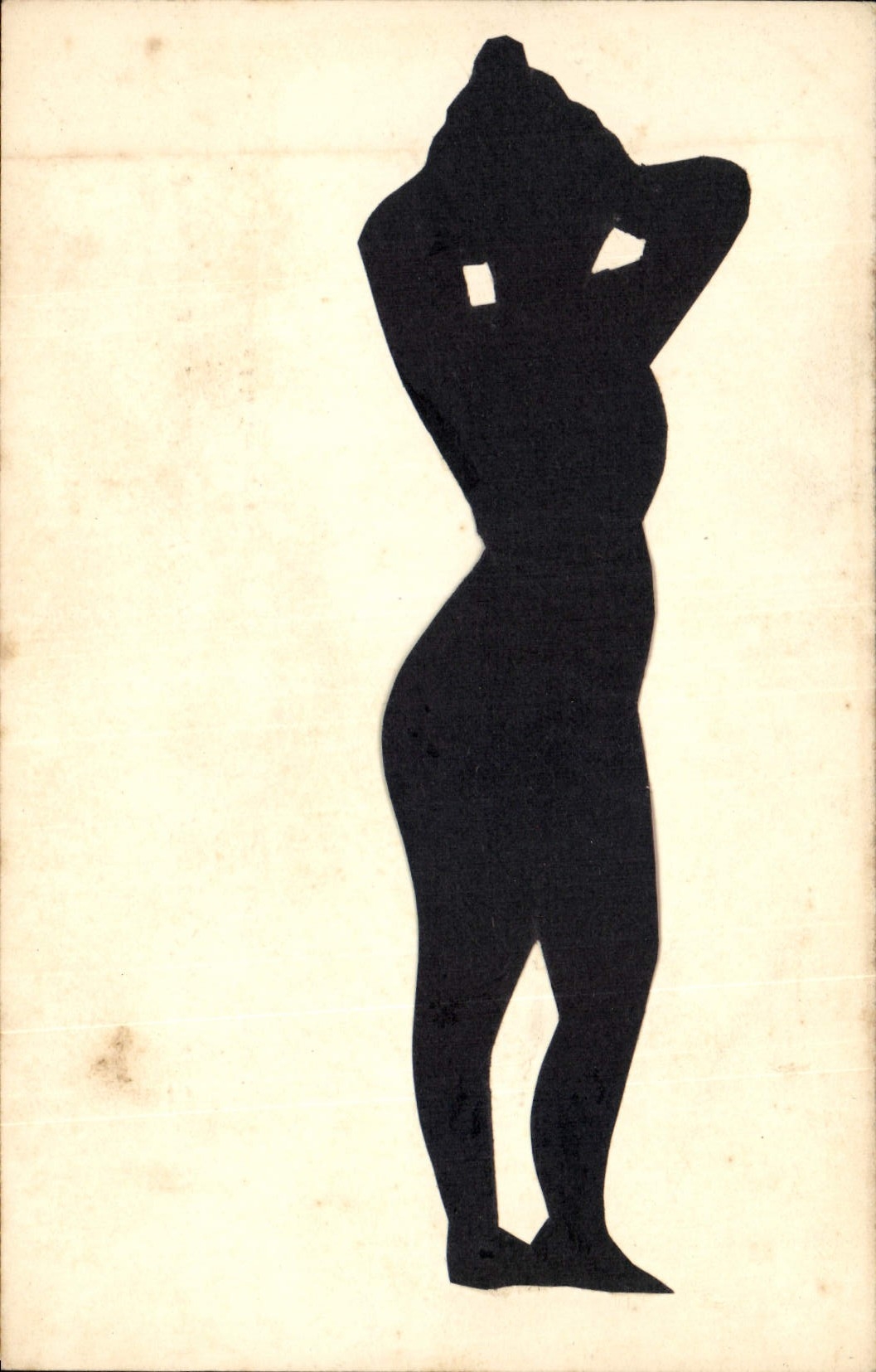 Tarjeta postal antigua Contra la luz Mujer