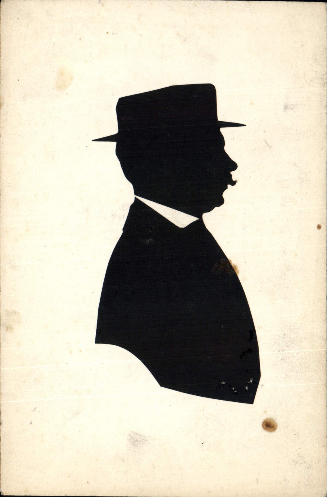Silueta de un hombre — busto — tarjeta postal interna Francia/Argelia/Túnez