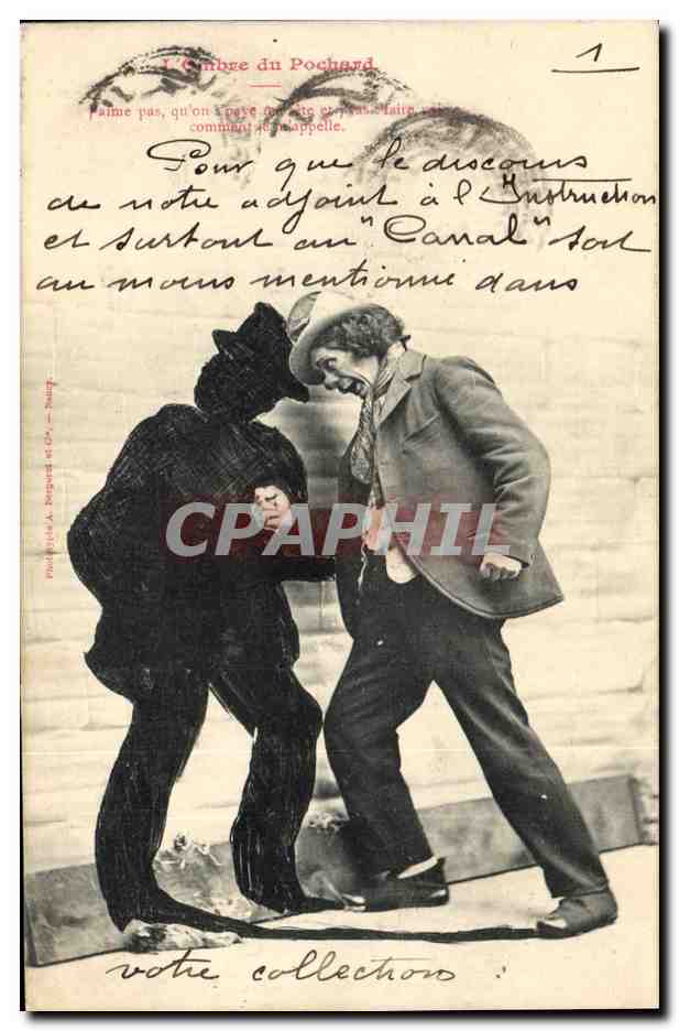 Deux hommes en costume de scène — Le Pochard — éditeur A. Poupard et Cie, n°1