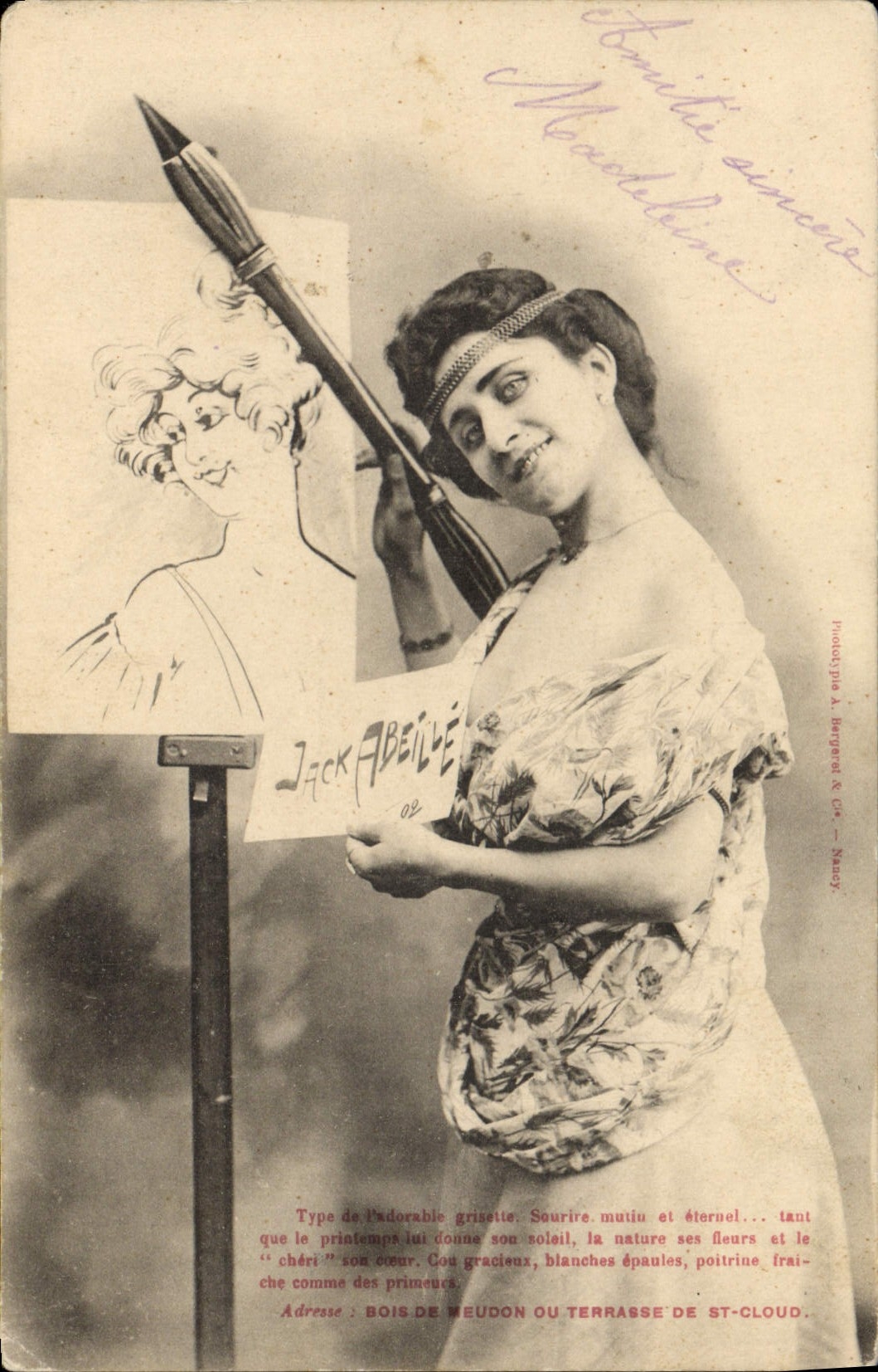 CPA Fantaisie Illustrateur Femme Peintre Jack Abeille 
