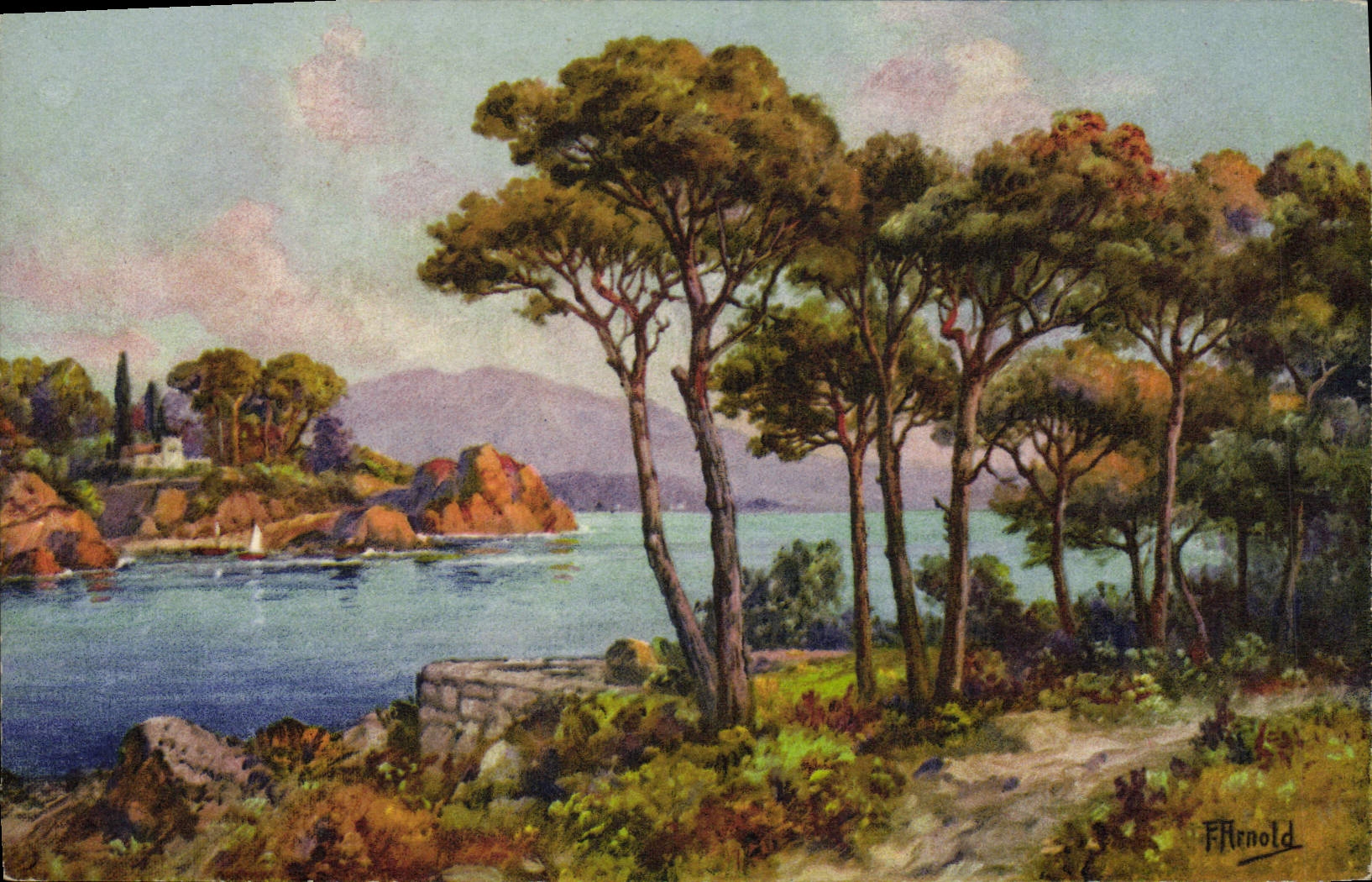 CPA Fantaisie Illustrateur Paysage