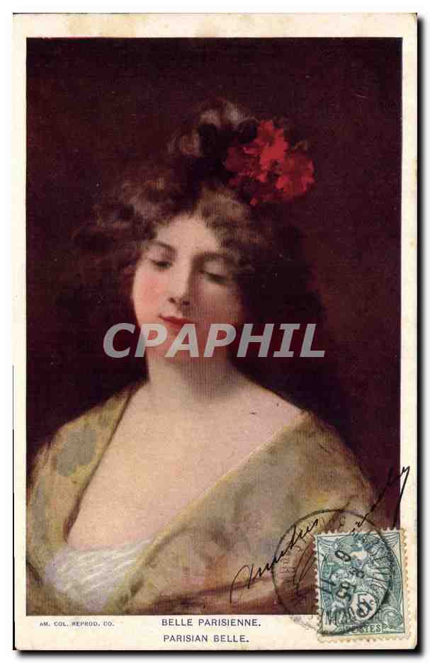 CPA Fantaisie Illustrateur Femme Belle parisienne 