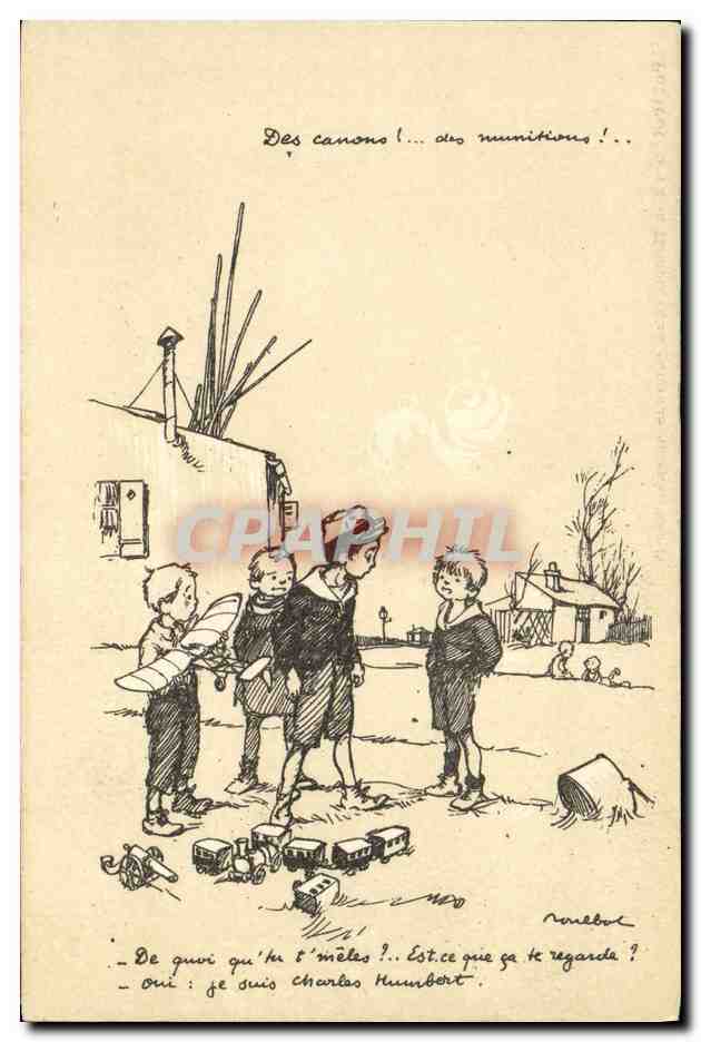 CPA Fantaisie Illustrateur Poulbot Militaria