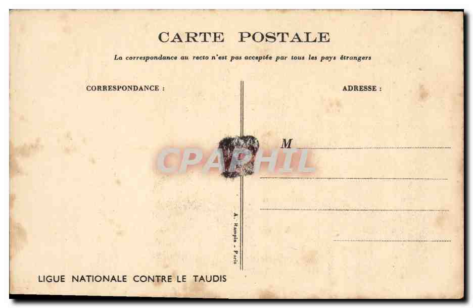 CPA Fantaisie Illustrateur Poulbot Cochon Porc — Verso