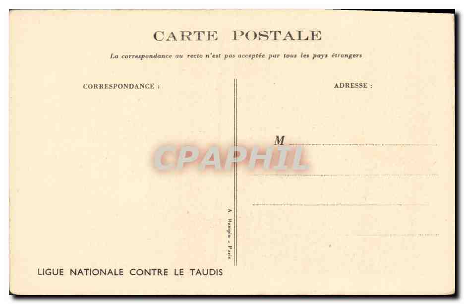 CPA Fantaisie Illustrateur Poulbot Cochon Porc — Verso