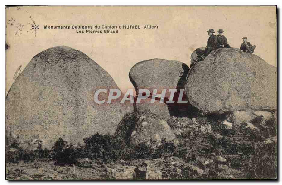 CPA Dolmen Menhir Monuments celtiques du canton d'Huriel Les pierres Giraud 