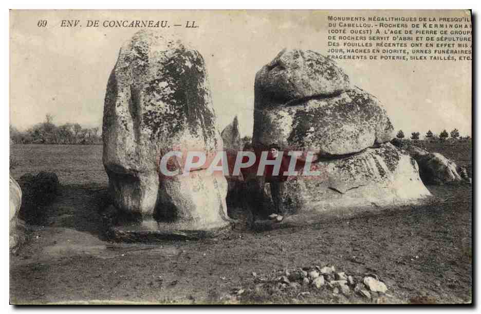 CPA Dolmen Menhir Env de Concarneau Presqu'ile de Cabellou