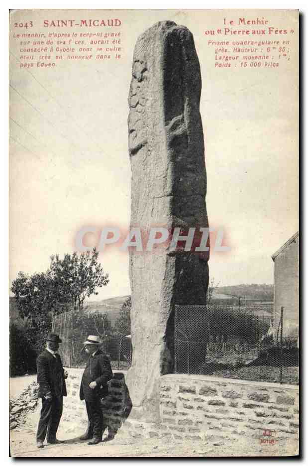CPA Dolmen Menhir Saint Micaud Le menhir ou pierre aux fees