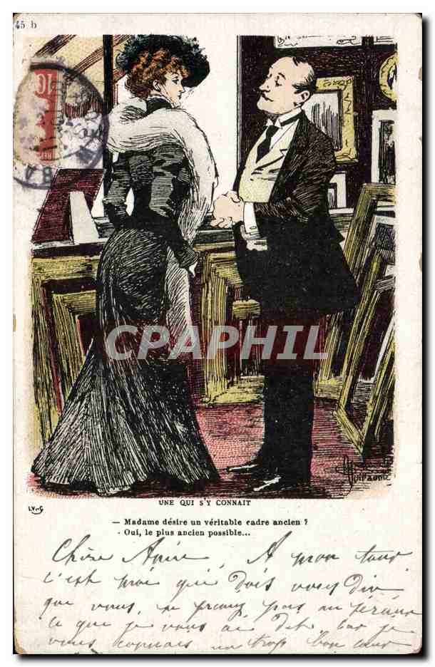 CPA Fantaisie Illustrateur Albert Guillaume Une qui s'y connait