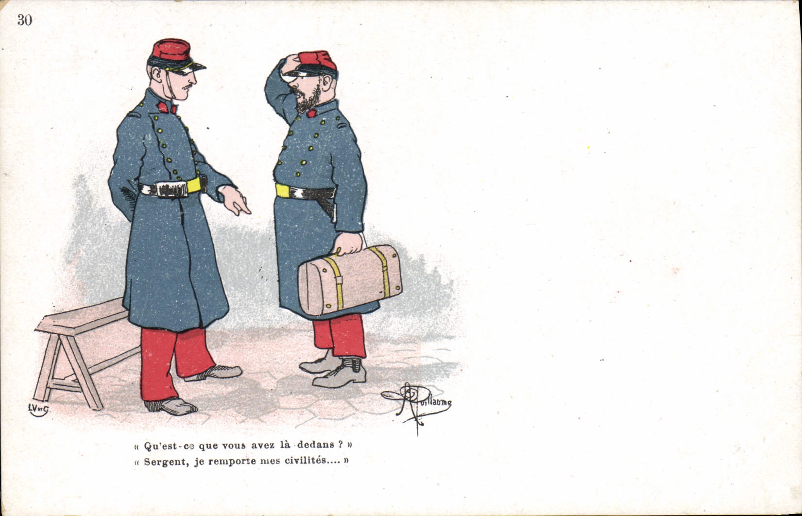 CPA Fantaisie Illustrateur Albert Guillaume Militaria