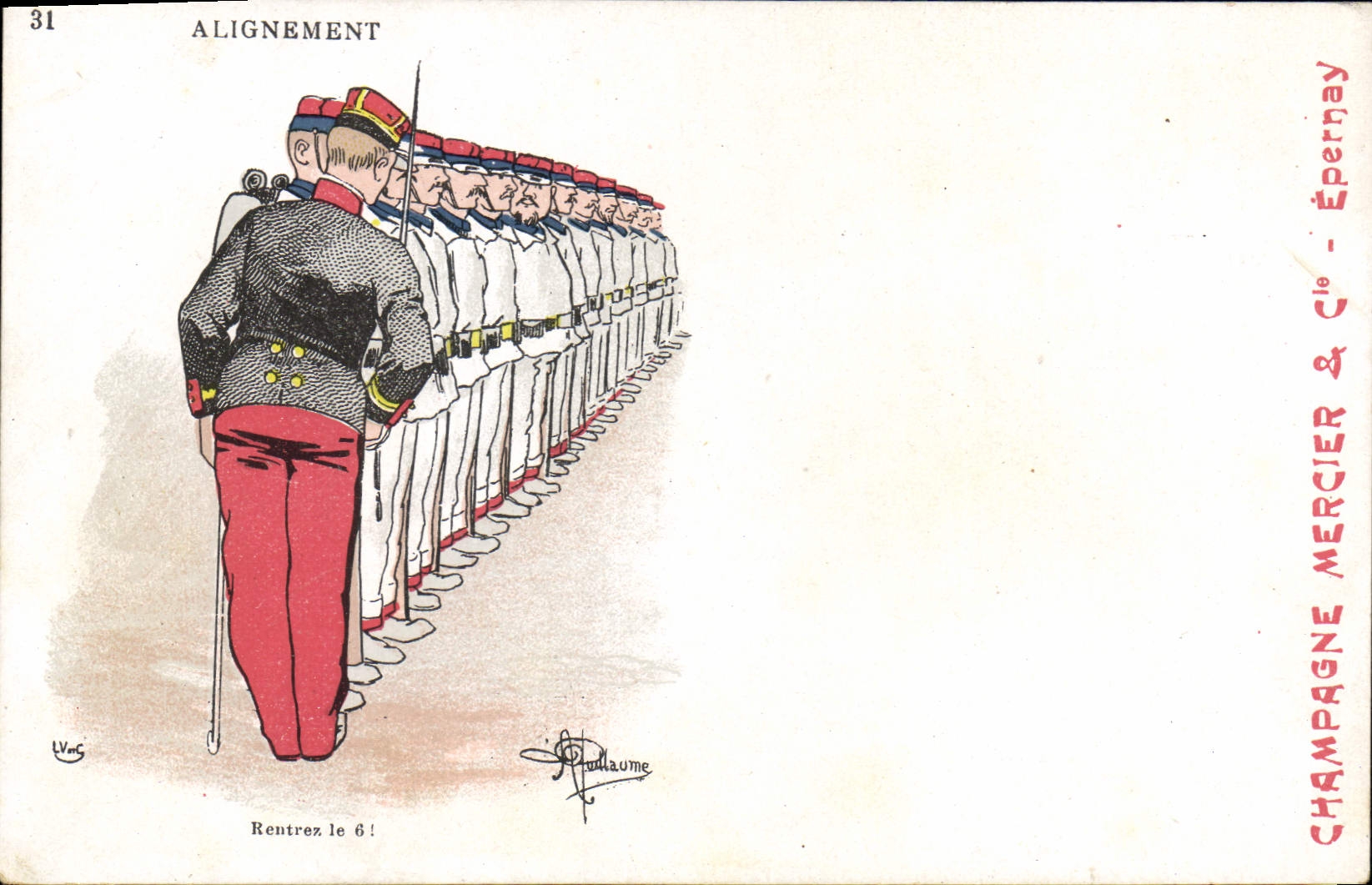CPA Fantaisie Illustrateur Albert Guillaume Alignement Militaria