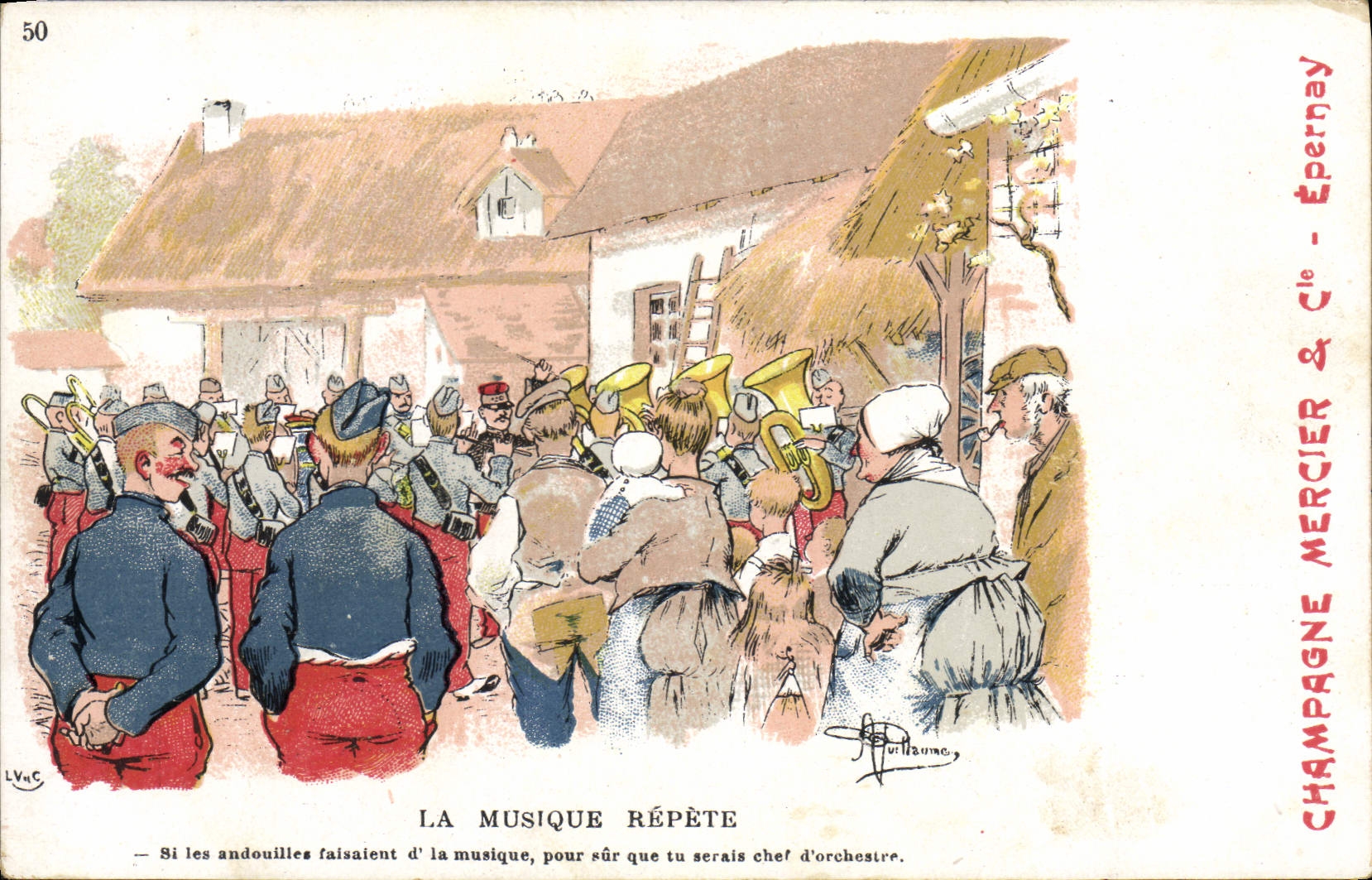 CPA Fantaisie Illustrateur Albert Guillaume La musique repete