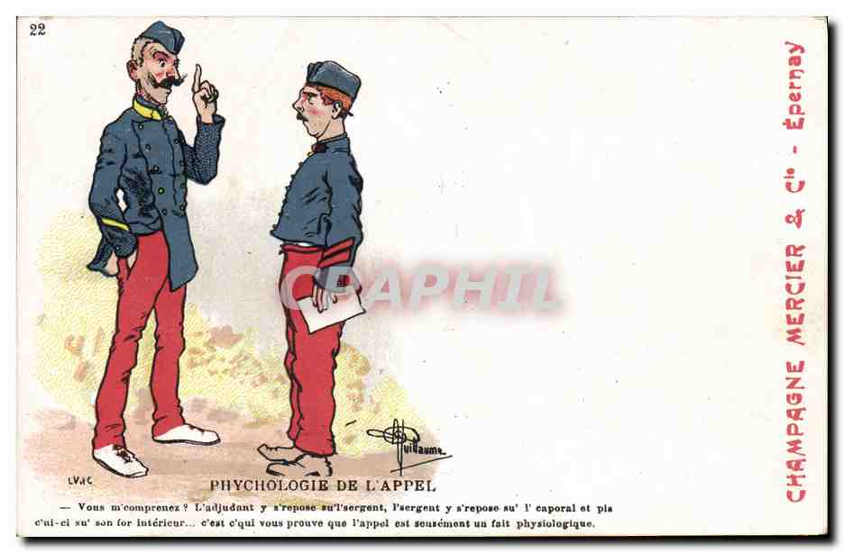 CPA Fantaisie Illustrateur Albert Guillaume Phychologie de l'appel