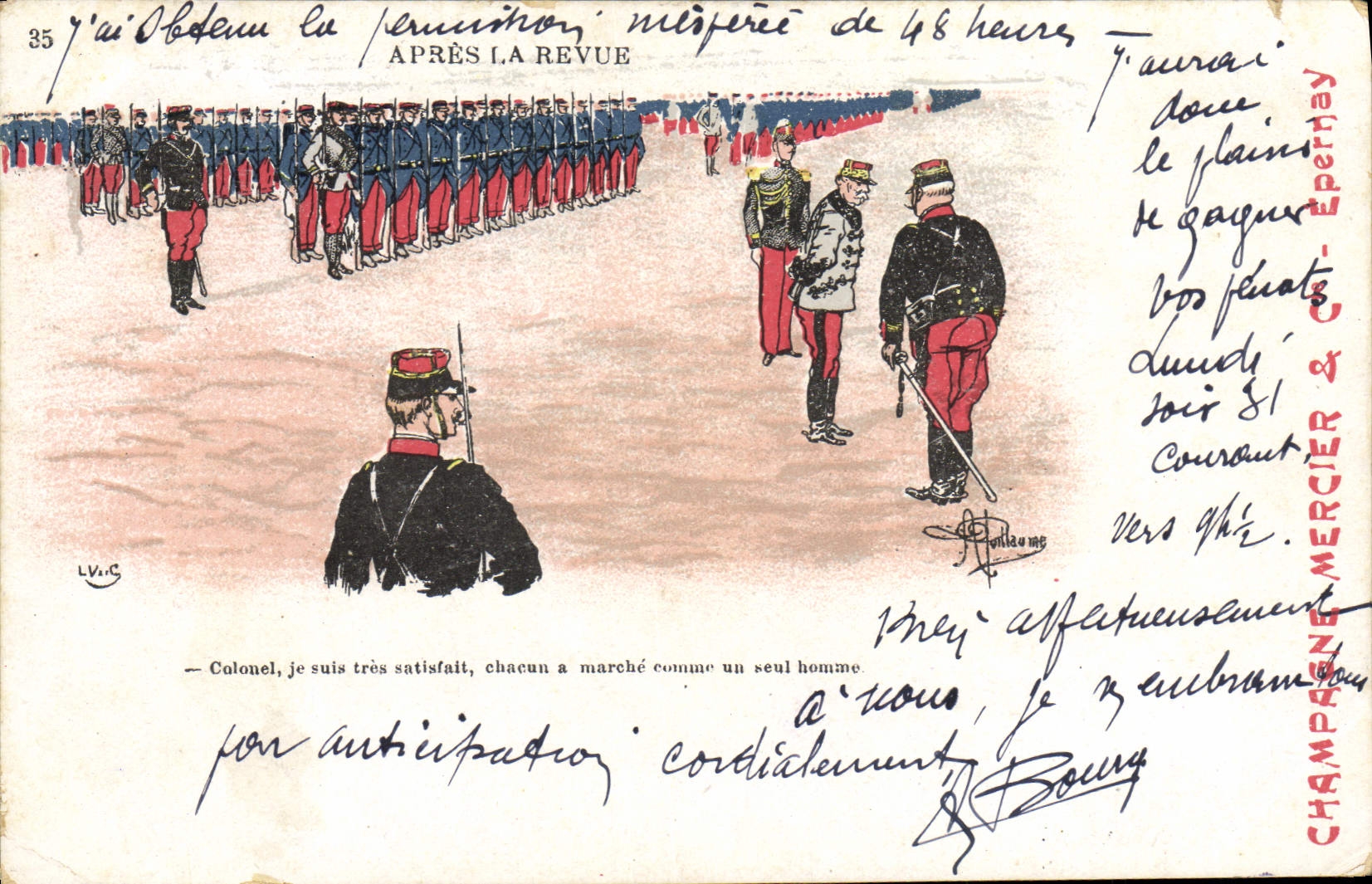 CPA Fantaisie Illustrateur Albert Guillaume Apres la revue Militaria