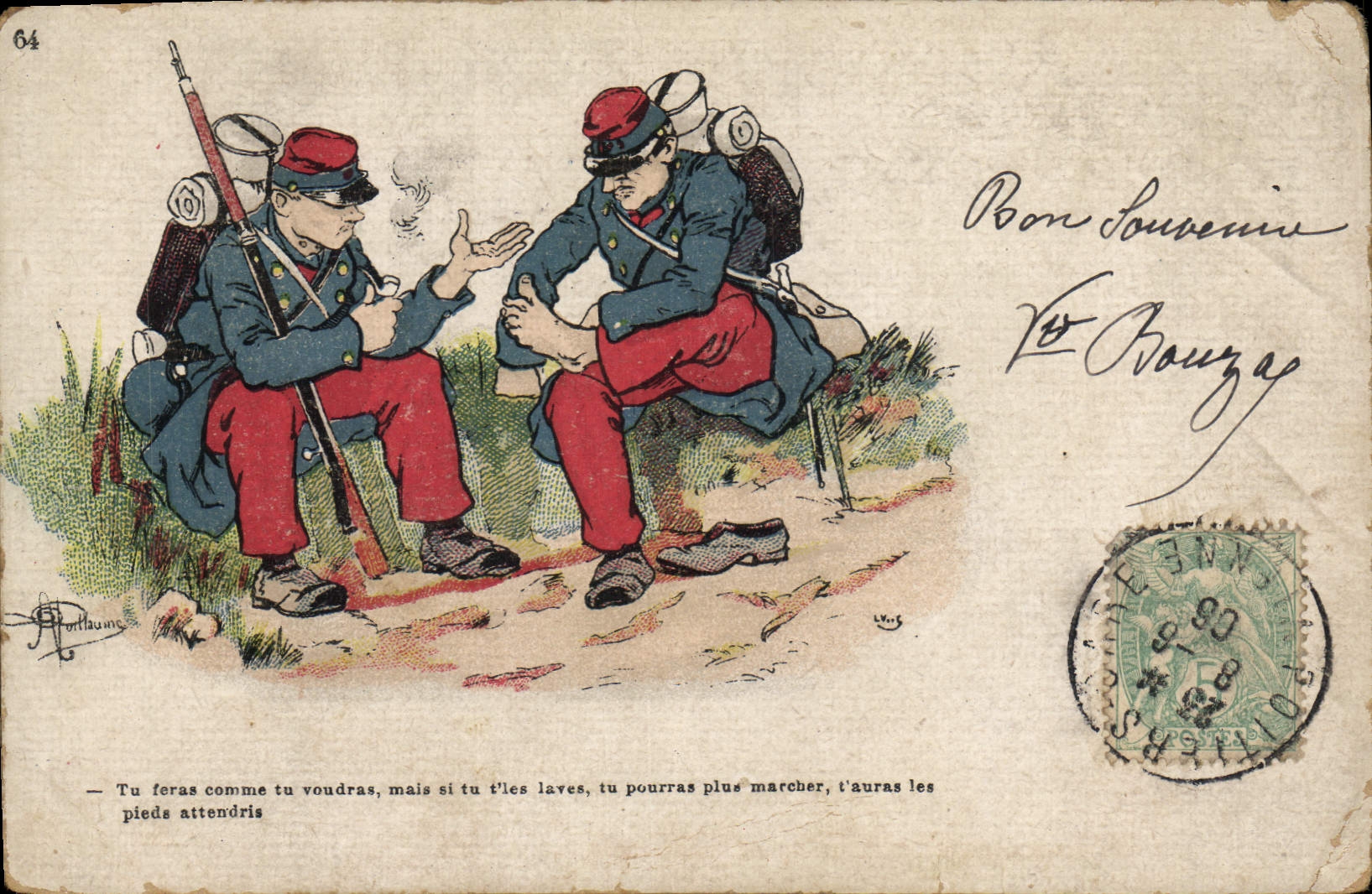 CPA Fantaisie Illustrateur Albert Guillaume Militaria