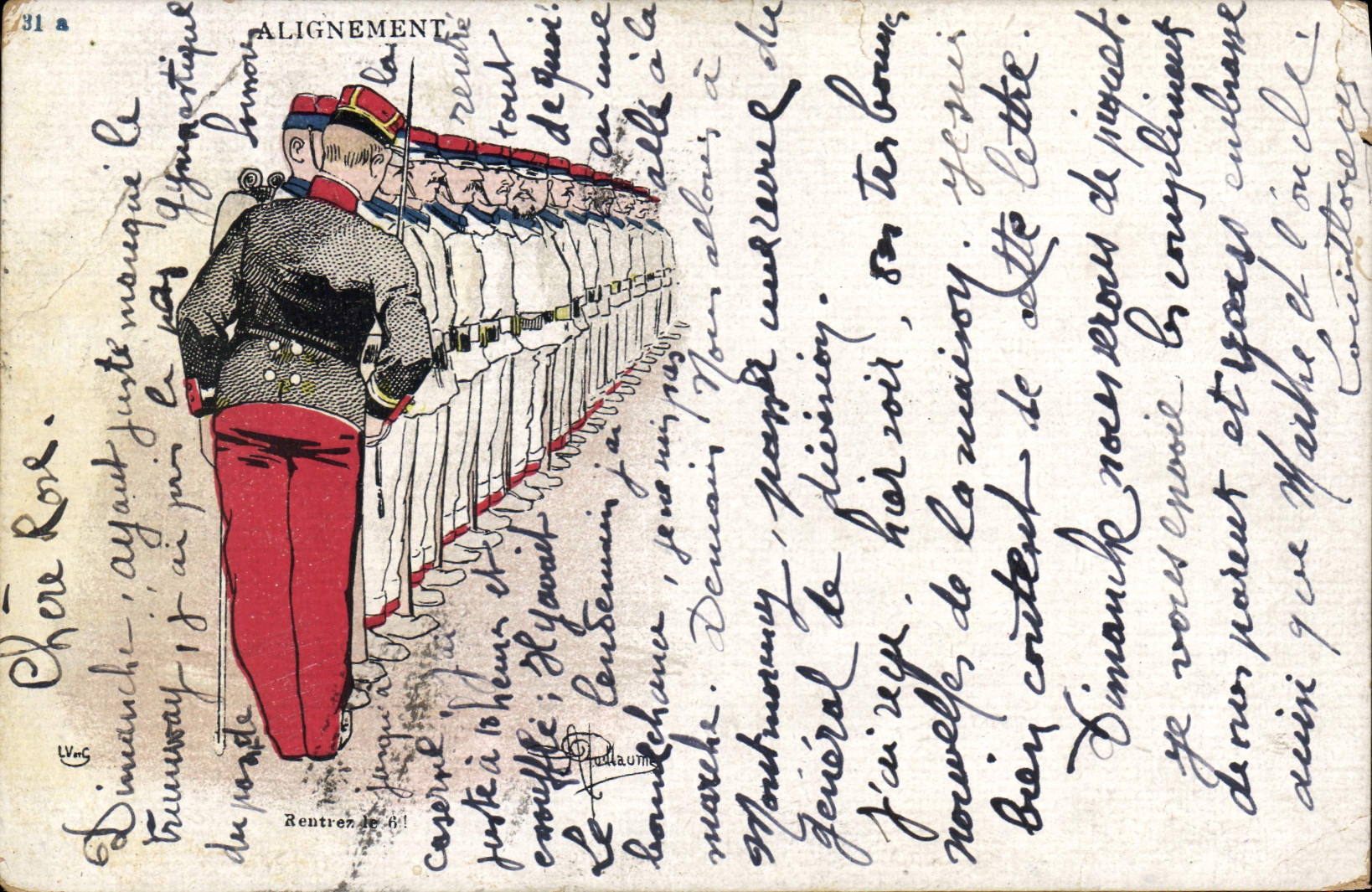 CPA Fantaisie Illustrateur Albert Guillaume Alignement Militaria