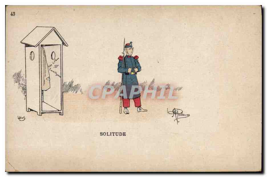 CPA Fantaisie Illustrateur Albert Guillaume Militaria Solitude
