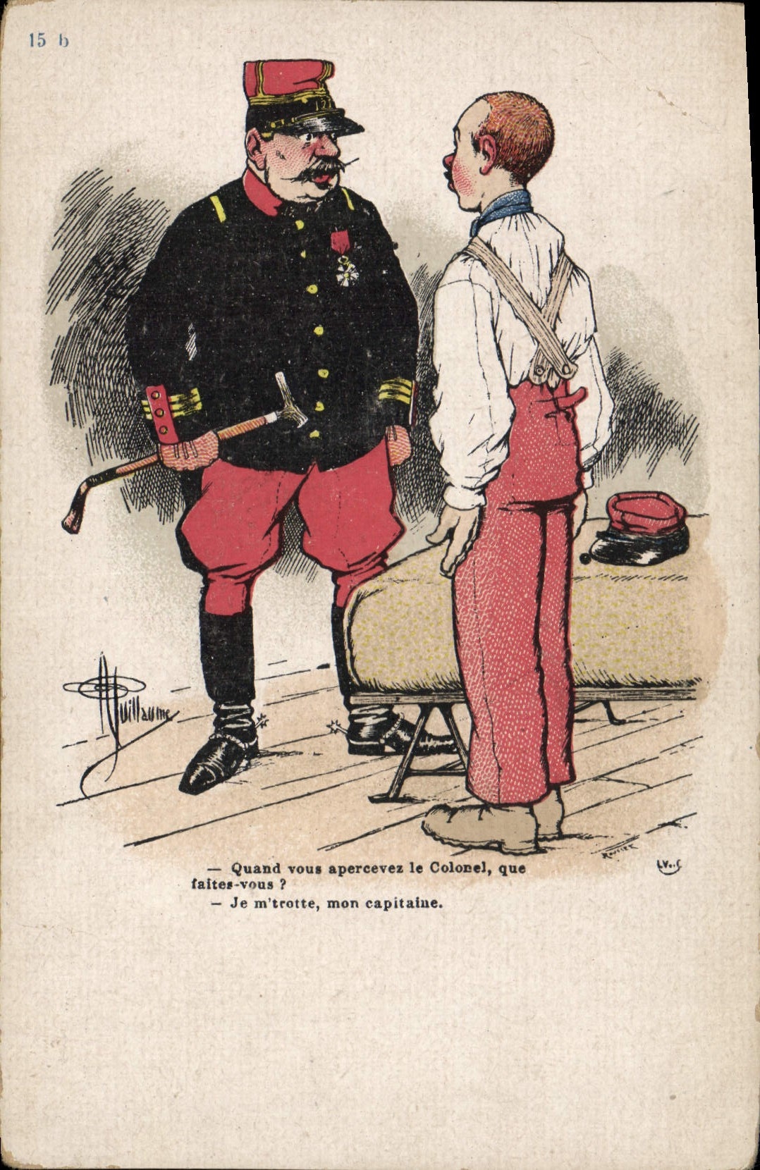 CPA Fantaisie Illustrateur Albert Guillaume Militaria