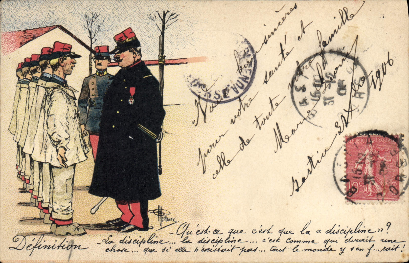 CPA Fantaisie Illustrateur Albert Guillaume Militaria