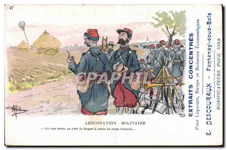CPA Fantaisie Illustrateur Albert Guillaume Militaria Aerostation militaire 