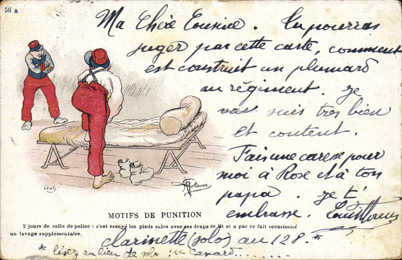 CPA Fantaisie Illustrateur Albert Guillaume Militaria Motifs de punition